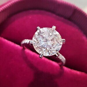 🌸DIAMOND SOLITAIRE FLOWER ROUND BRILLIANT CUT CZ WEDDING RING, K766